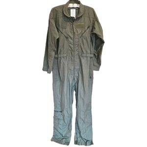 USN FR Deck Coveralls 42R Isratex Nomex Aramid Sage Green Lightweight Workwear